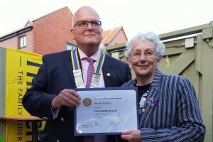 Jennie Parker receives Paul Harris Award